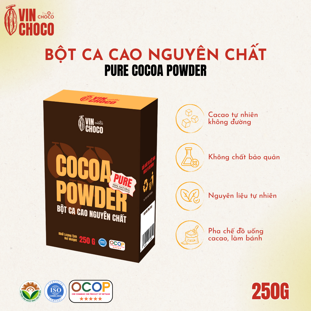 BỘT CACAO NGUYÊN CHẤT 250G