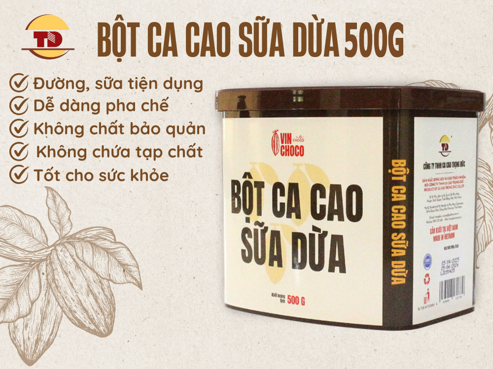 COCONUT MILK COCOA POWDER 500G