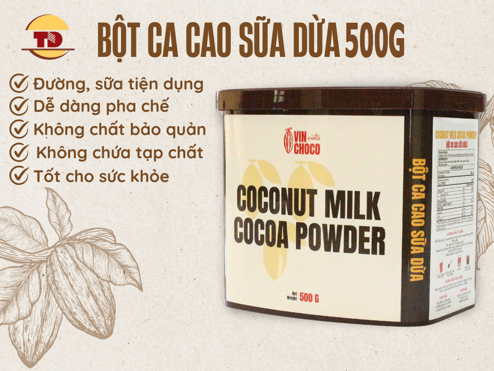 COCONUT MILK COCOA POWDER 500G