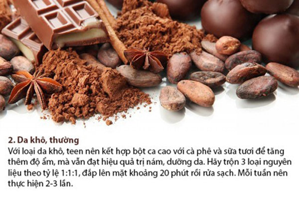 Ca cao cũng rất tốt với da khô